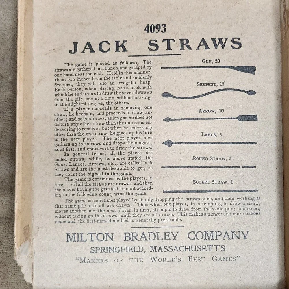 Antique Game, Game of Jack Straws